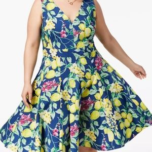 BetseyJohson plus size printed fit and flare dress